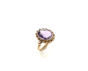 10K Yellow Gold Rope Bezeled Purple Stone