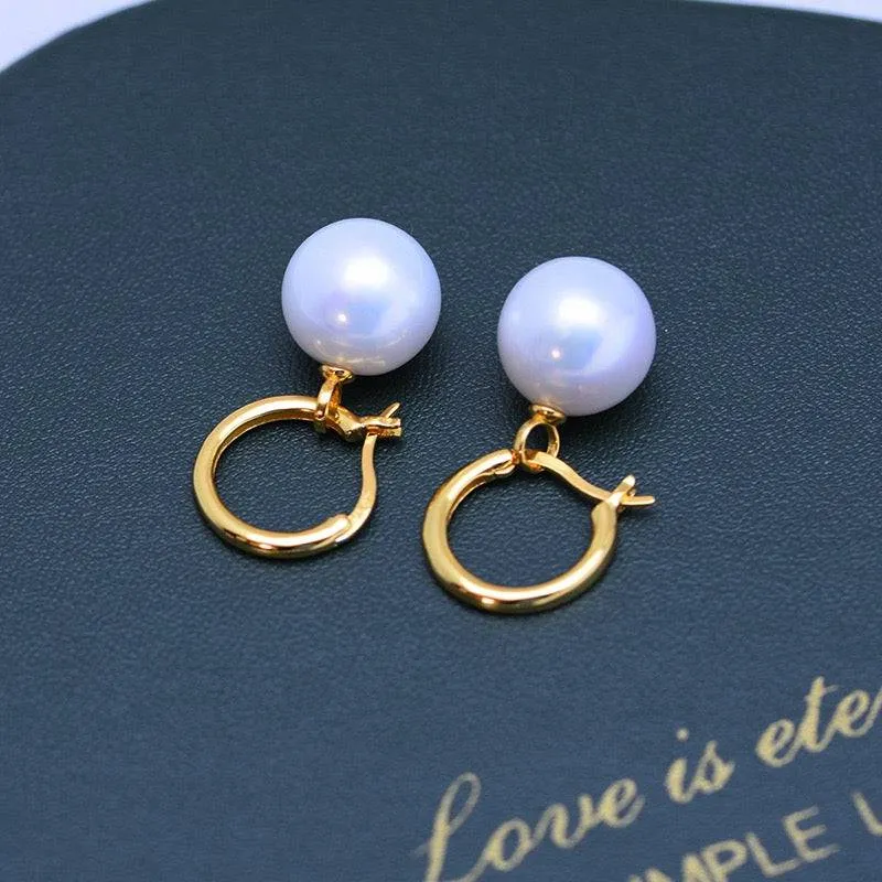 11-12mm Freshwater Pearl & Good Hoops Earrings