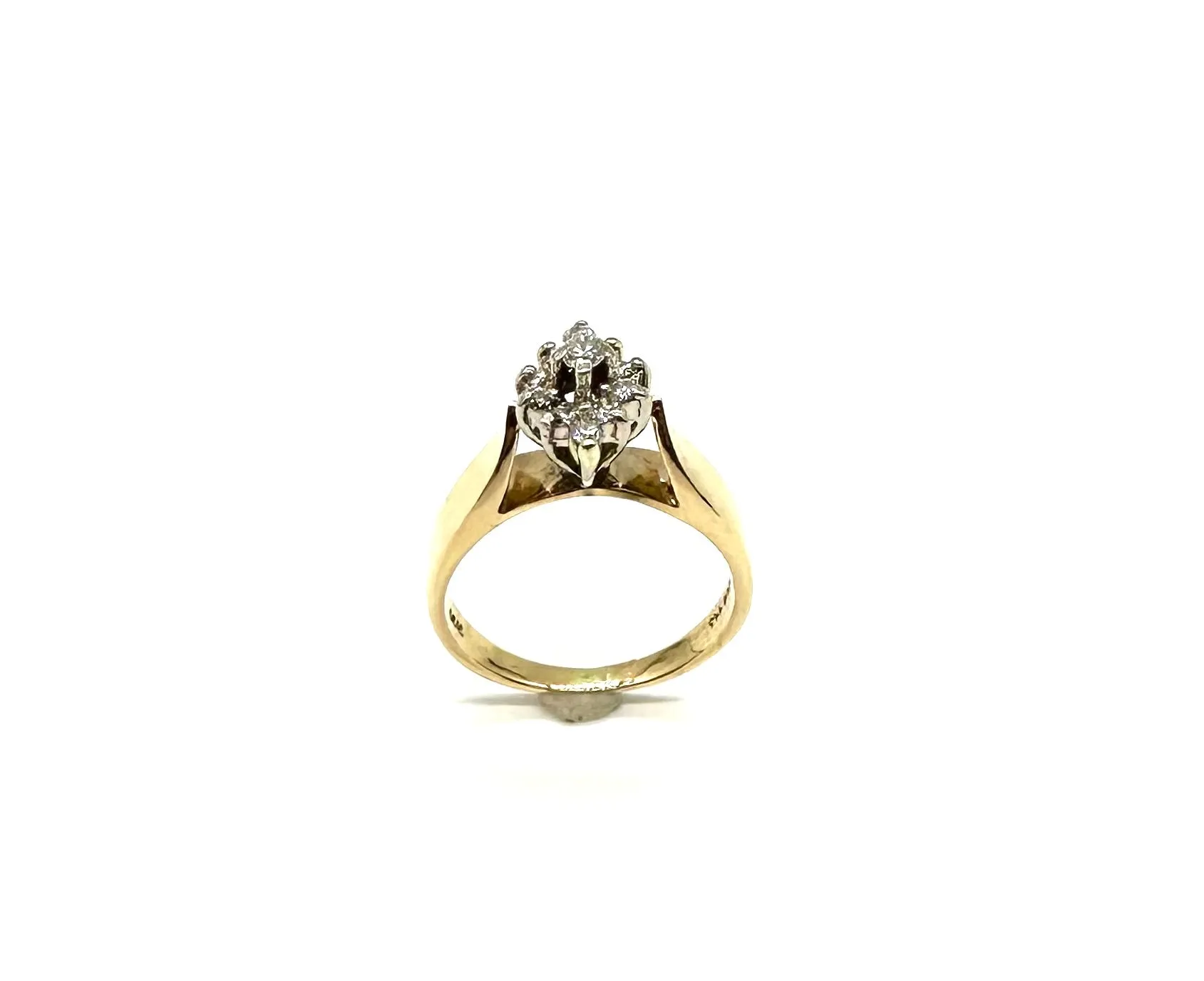 1/3 Ctw Marquise Shaped Diamond Cluster Ring