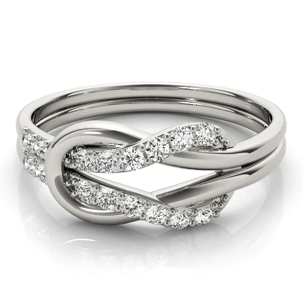 14K Diamond Love Knot Ring