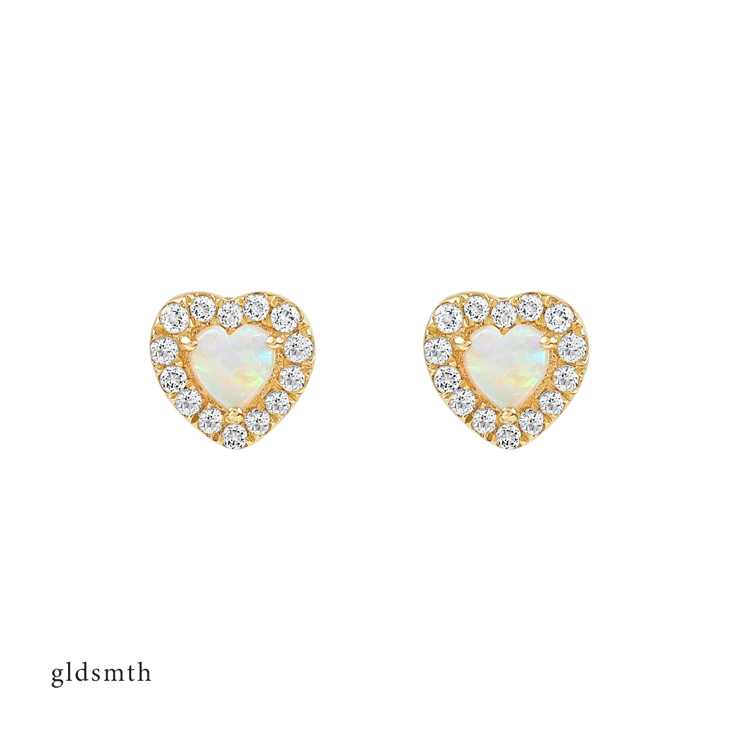 14k Gold Heart Studs