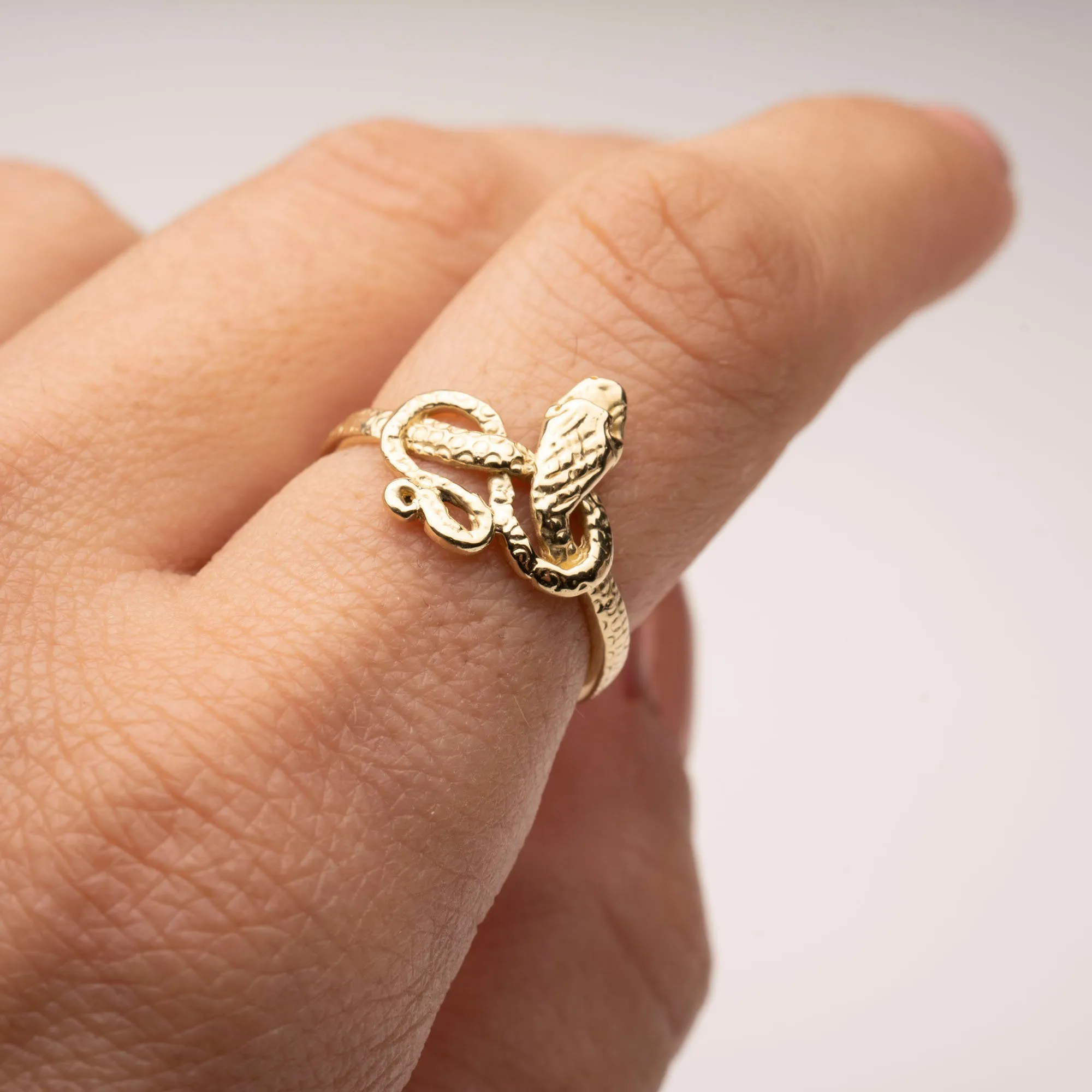 14k Gold Serpent Ring