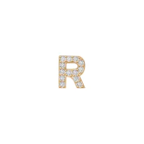 14k Skinny R Charm( Yellow)