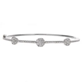 14k White Gold Diamond Bangle