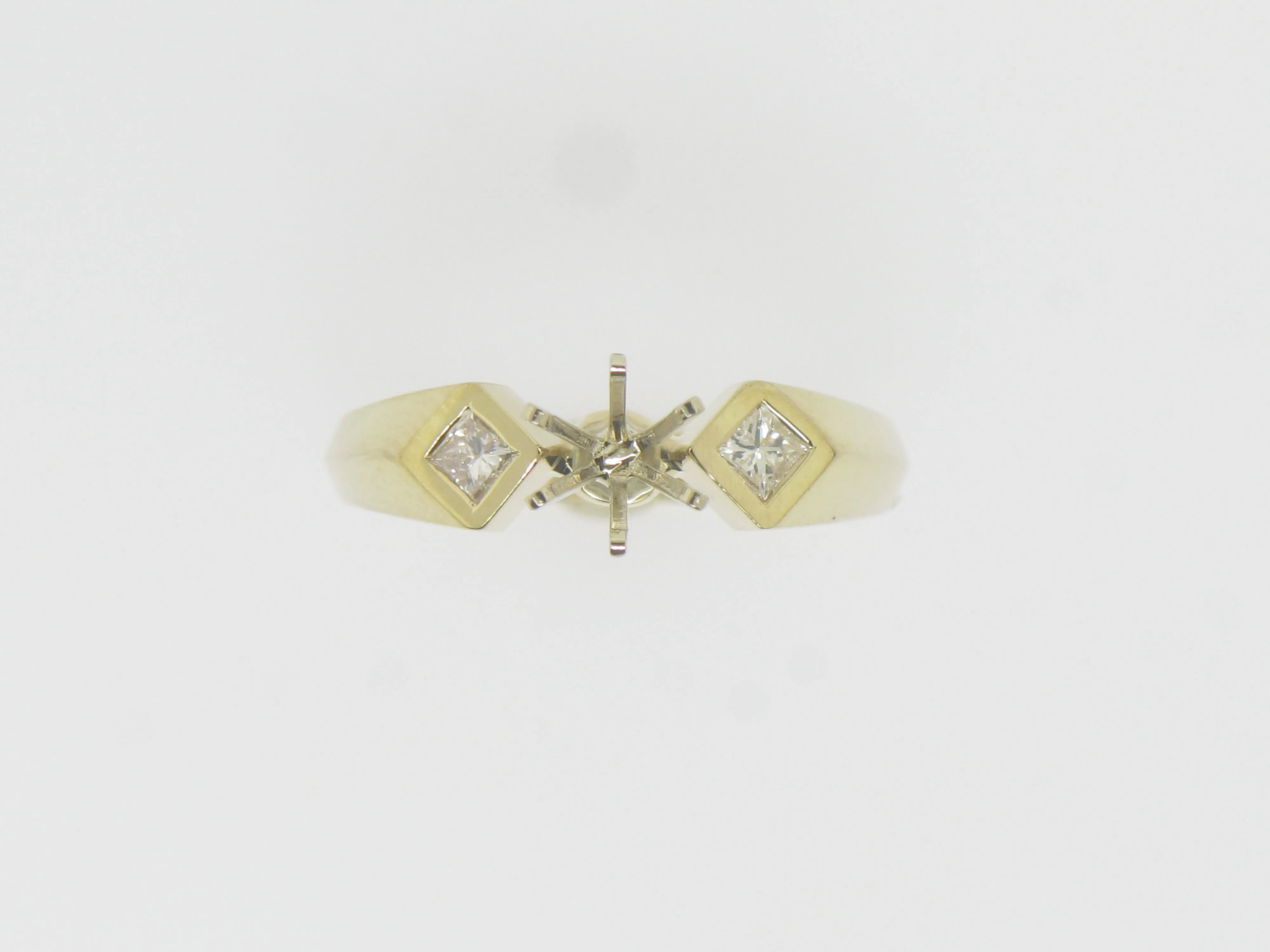 14K Yellow Gold Diamond Semi Mounting New Old Stock Jewelry