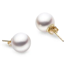 14K Yellow Gold Signature High Luster Akoya Pearl Stud Earrings