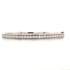 1.52ctw Diamond White Gold Bangle Bracelet