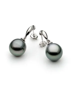 18ct 9mm Drop Tahitian Stud Earrings