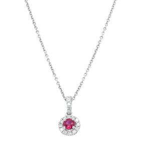 18ct White Gold Ruby & Diamond Necklace