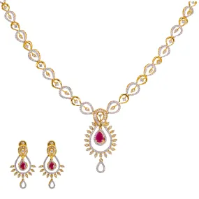 18K Gold Diamond Jewelry Set (35.2gm)