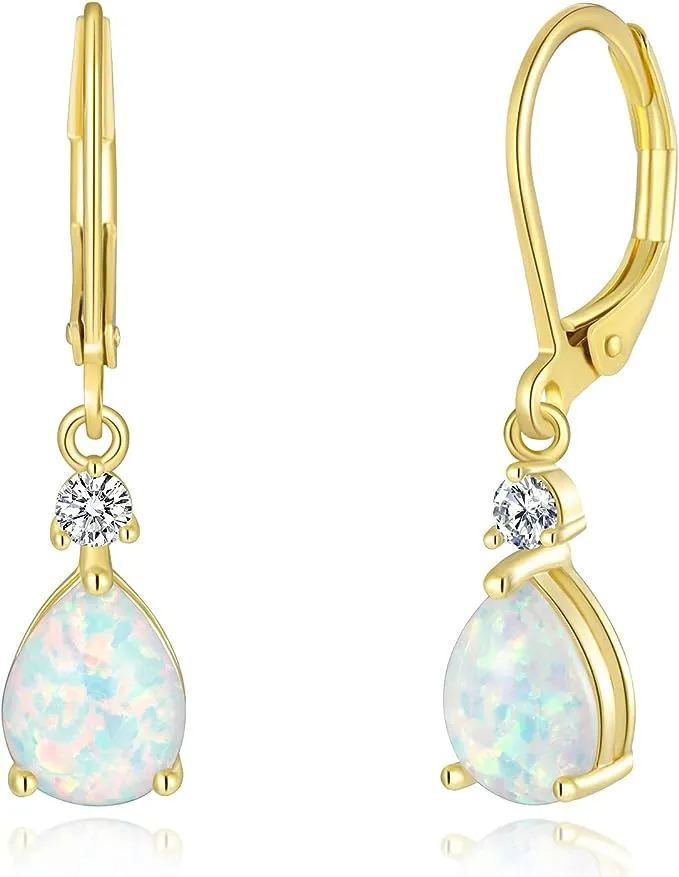 18k Gold Opal Drop Earrings