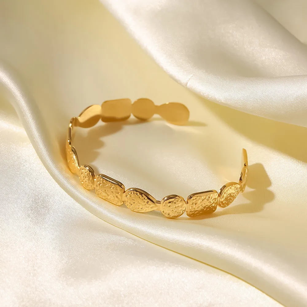 18k Gold Plated Open Volcano Pattern Irregular Shape Bracelet