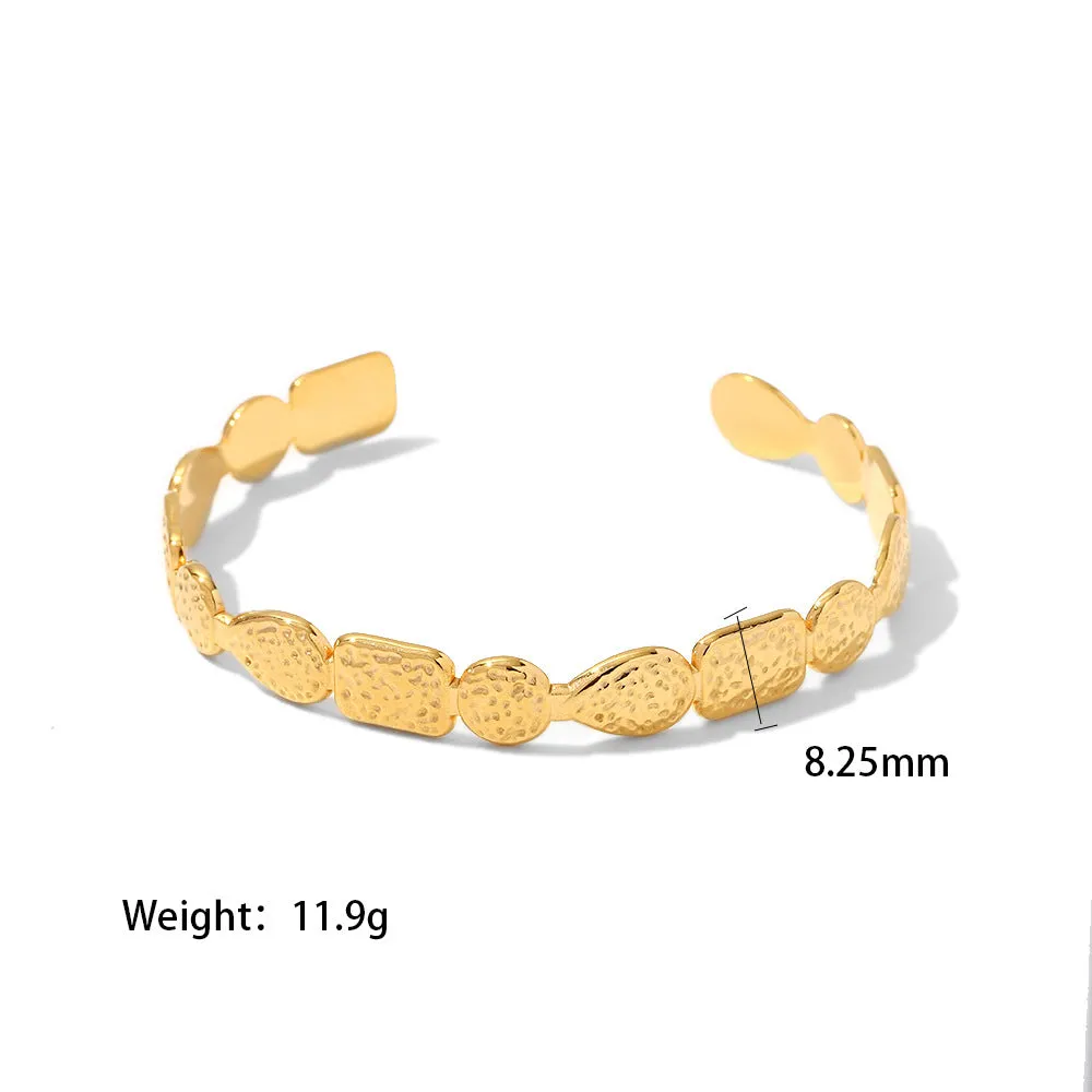 18k Gold Plated Open Volcano Pattern Irregular Shape Bracelet