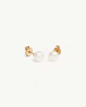 18k Gold Vermeil Floating On Air Pearl Stud Earrings - 6mm