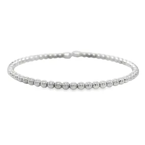 18k Italian White Gold Bead Bangle Bracelet