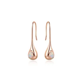 18k Rose Gold Plated Fire Opal Teardrop Earrings