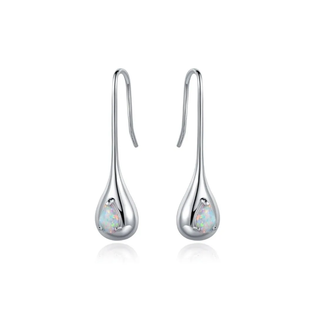 18k Rose Gold Plated Fire Opal Teardrop Earrings