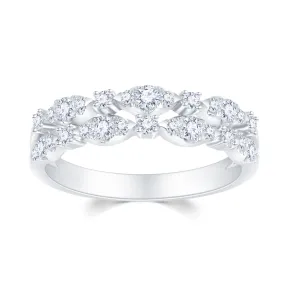 18K White Gold Diamond Ladies Ring