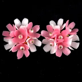 1960s Japan Pink Flower Earrings