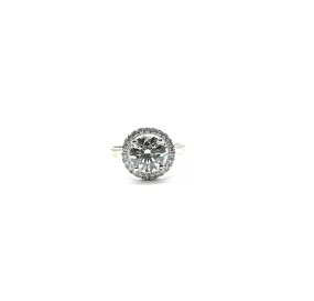 2.02 Carat Round Brilliant Cut Lab Grown Diamond Halo Ring