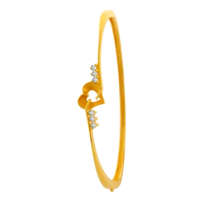 22KT Yellow Gold And American Diamond Bangle For Women