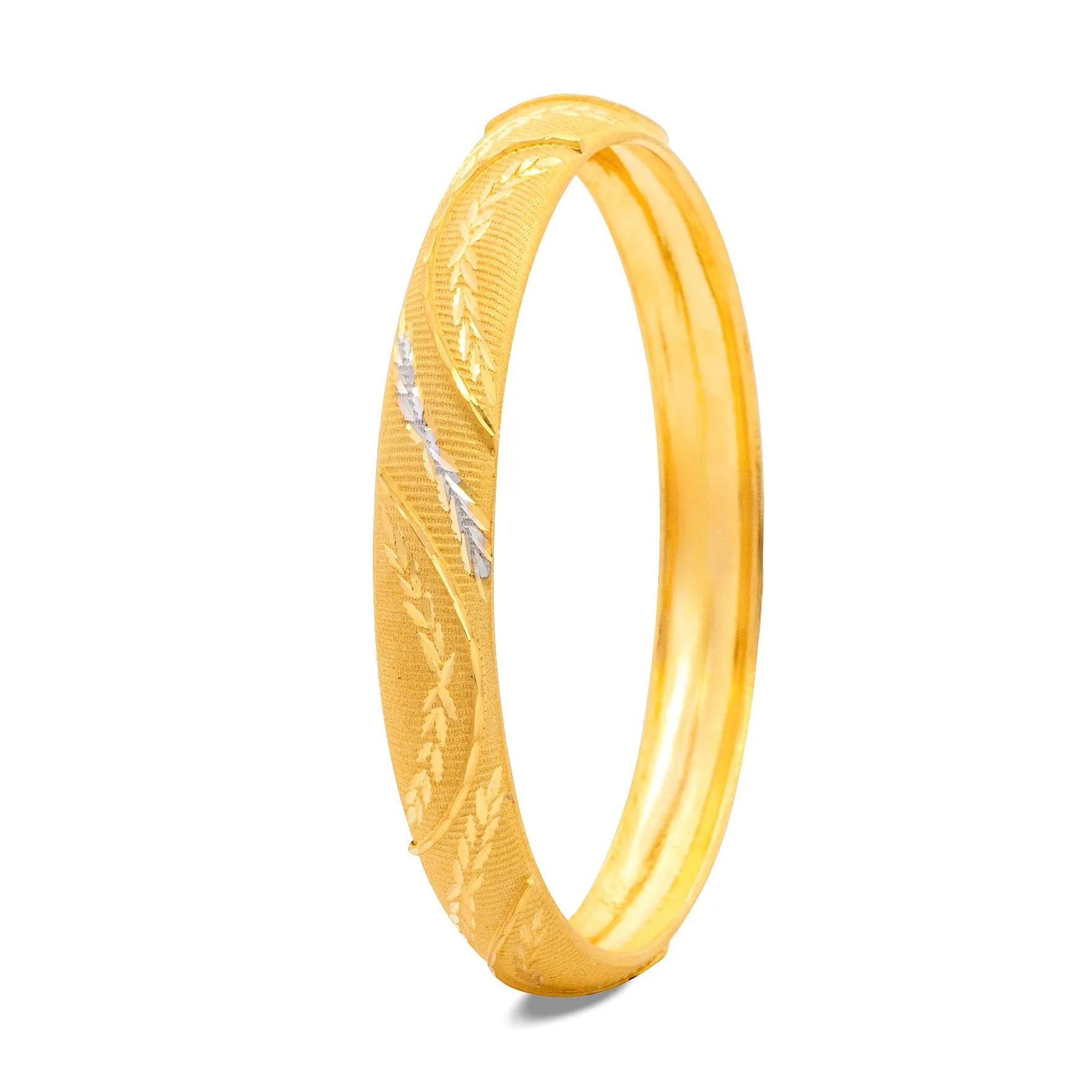 24ct Heavy Gold Plated Rhodium Bangle PRGB31-032