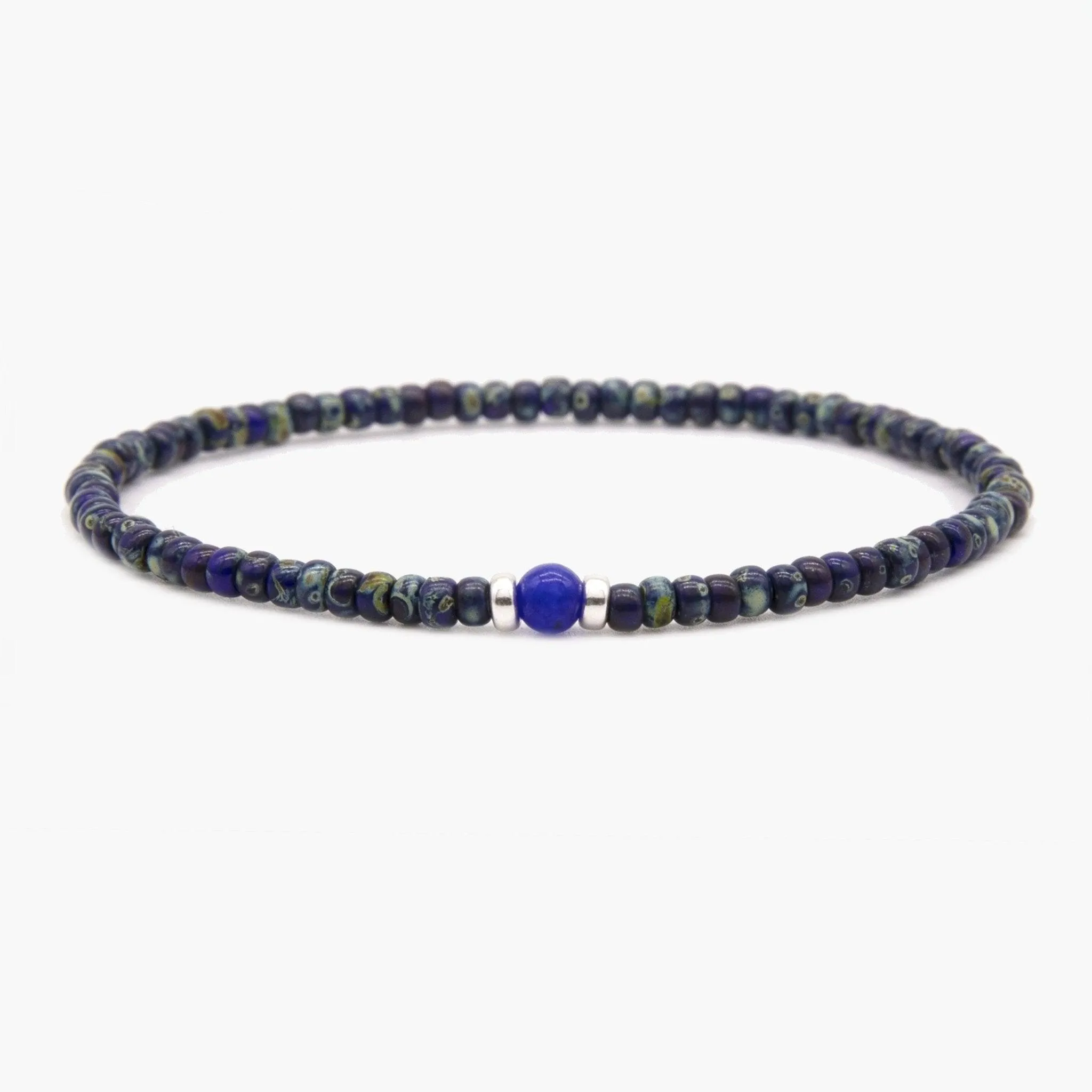 2mm Beads Dandy Bracelet (Dyed Blue)