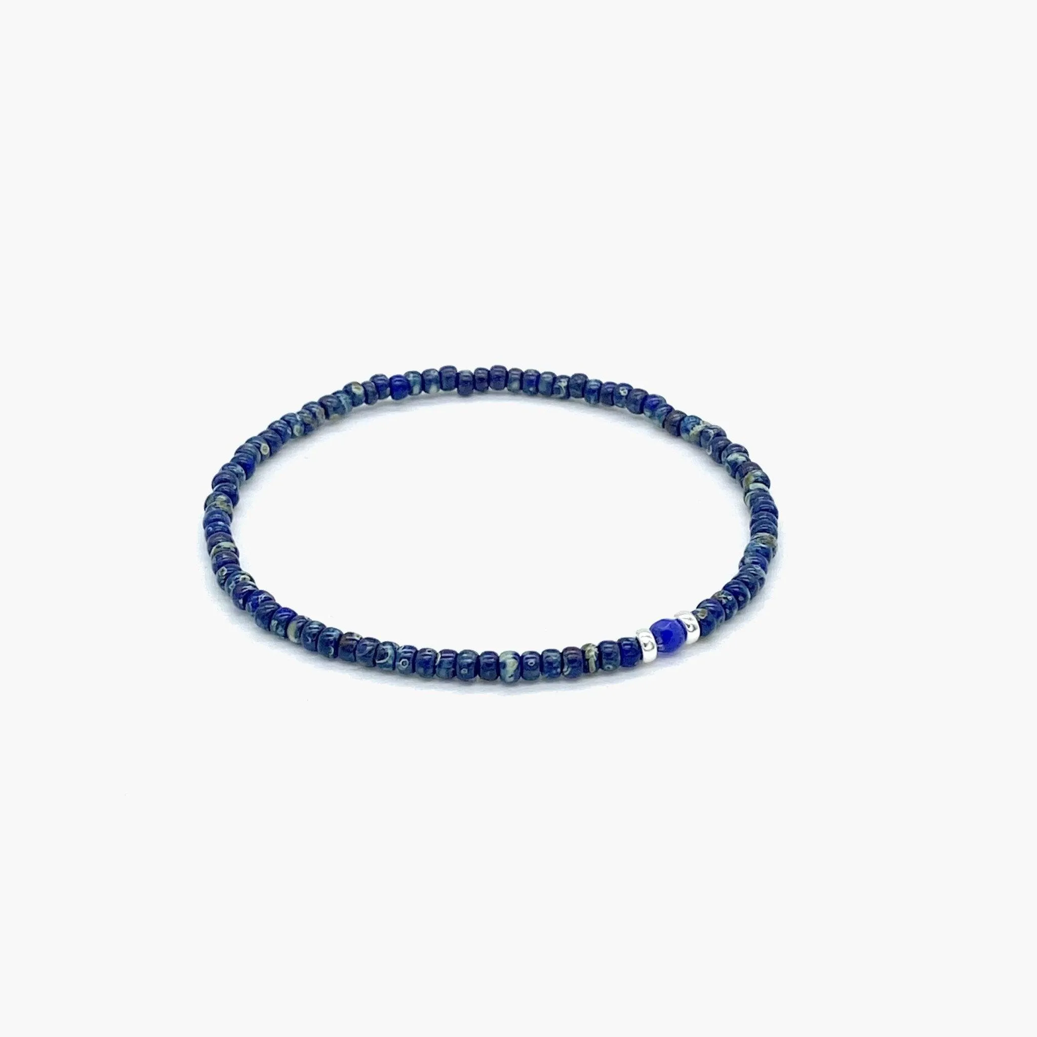 2mm Beads Dandy Bracelet (Dyed Blue)