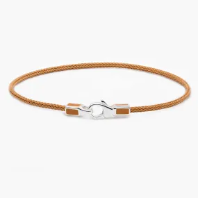 2mm Sailing Cable Bracelet With Sterling Silver Clasp (Caramel)