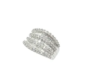 3 Carat Diamond 6 Row Curved Band