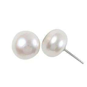 318-01 | 10MM WHITE FRESHWATER STUD EARRING