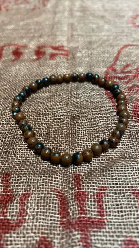 4MM Mahogany Obsidian Bead Stretchy Cord Bracelet