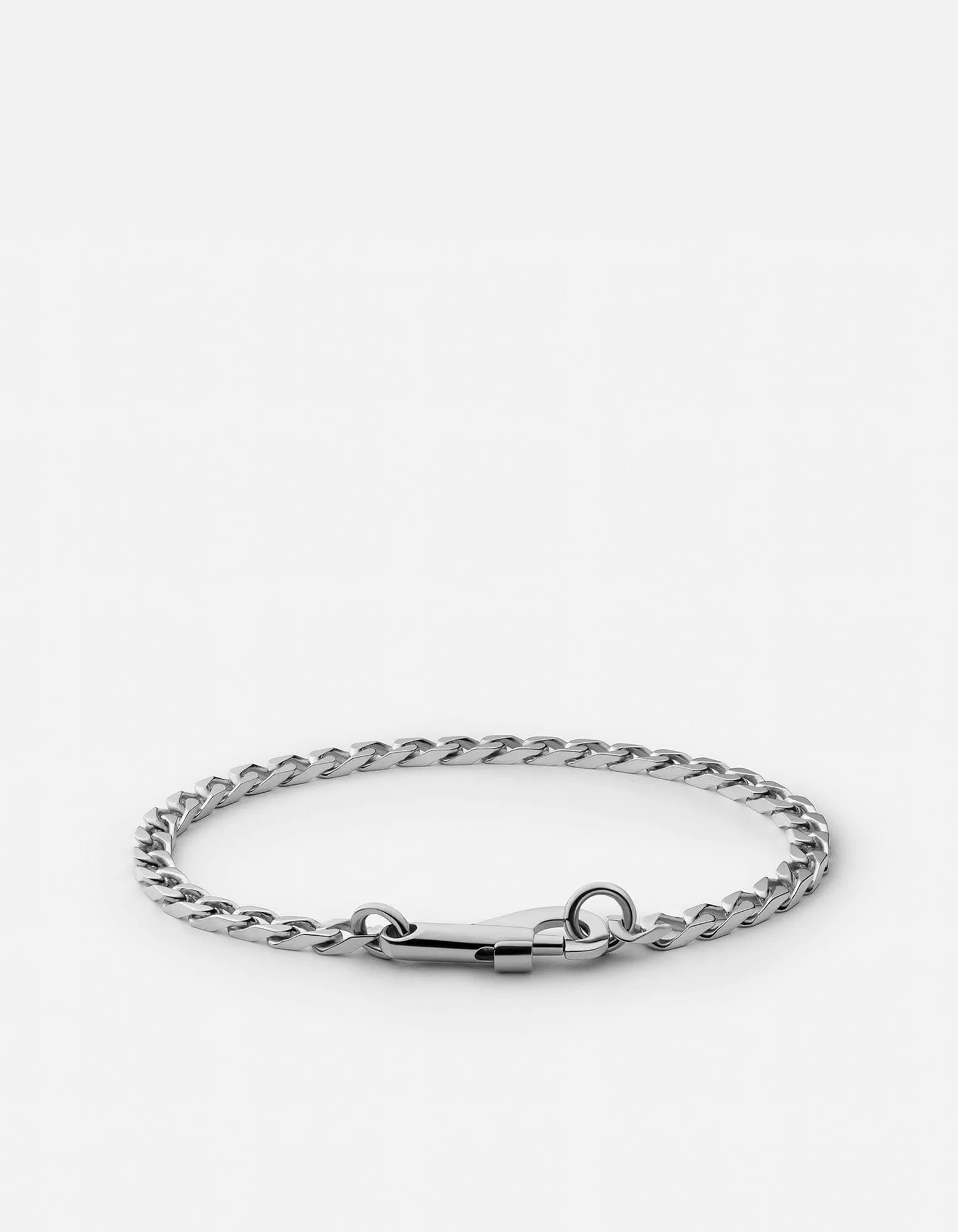 4mm Snap Chain Bracelet, Sterling Silver