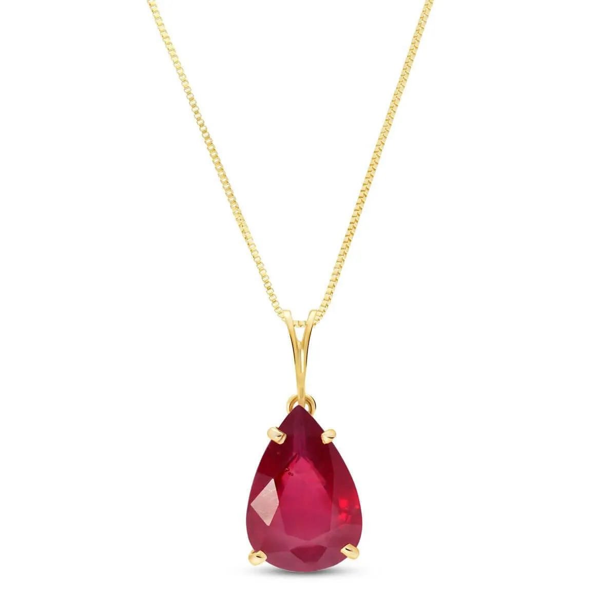 5 Carat 14K Solid Yellow Gold Born A Lioness Ruby Necklace