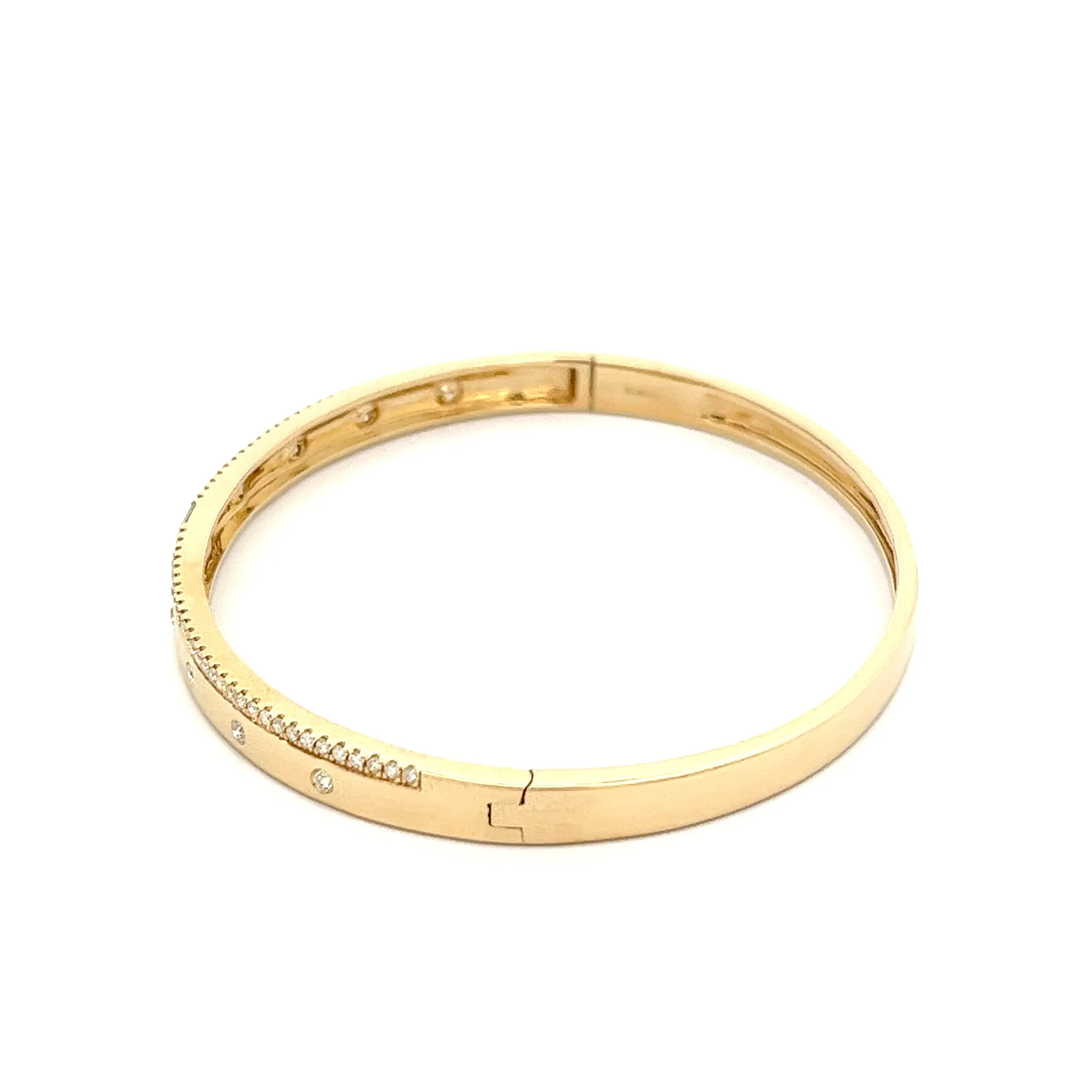 .67ct 14k Yellow Gold Diamond Bangle