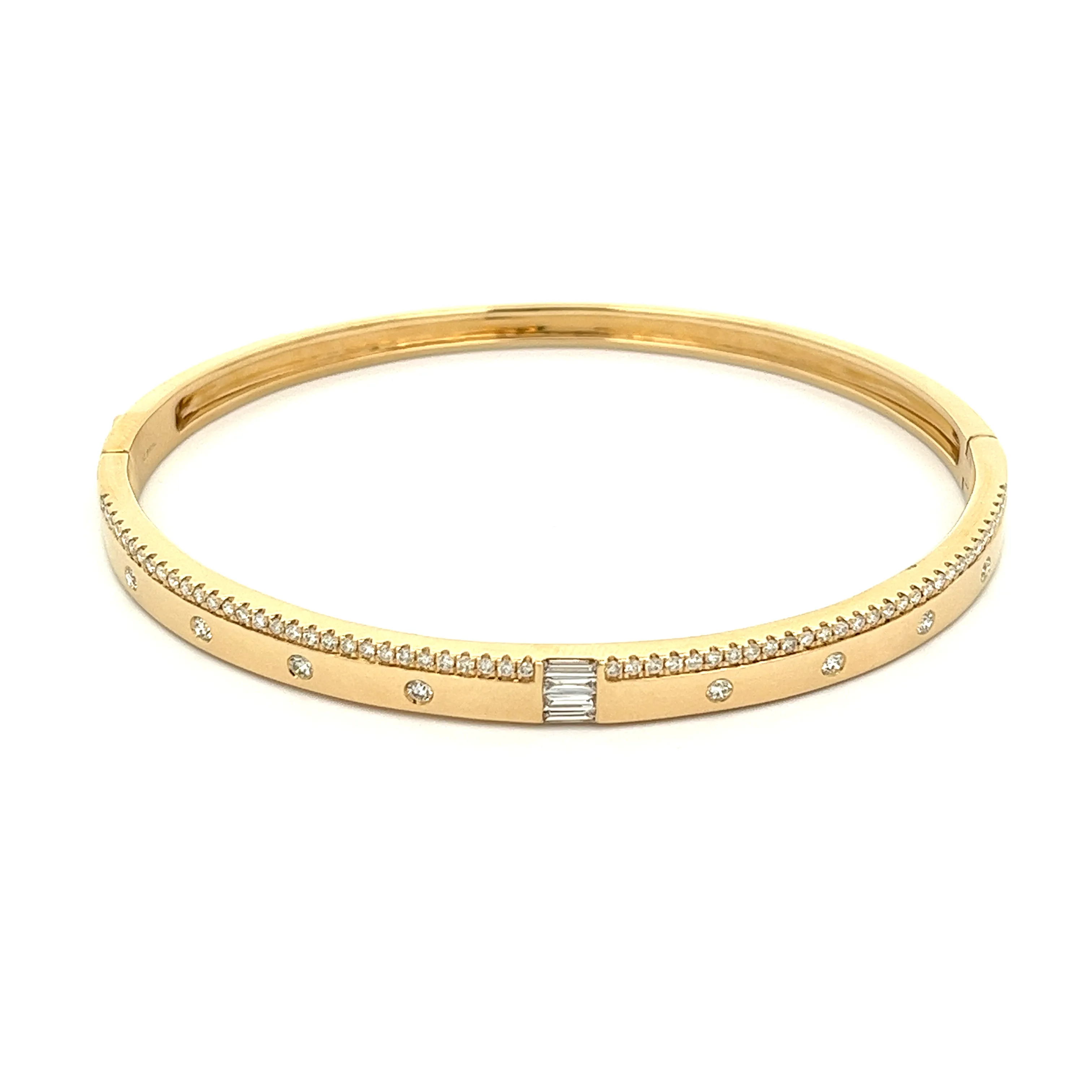 .67ct 14k Yellow Gold Diamond Bangle