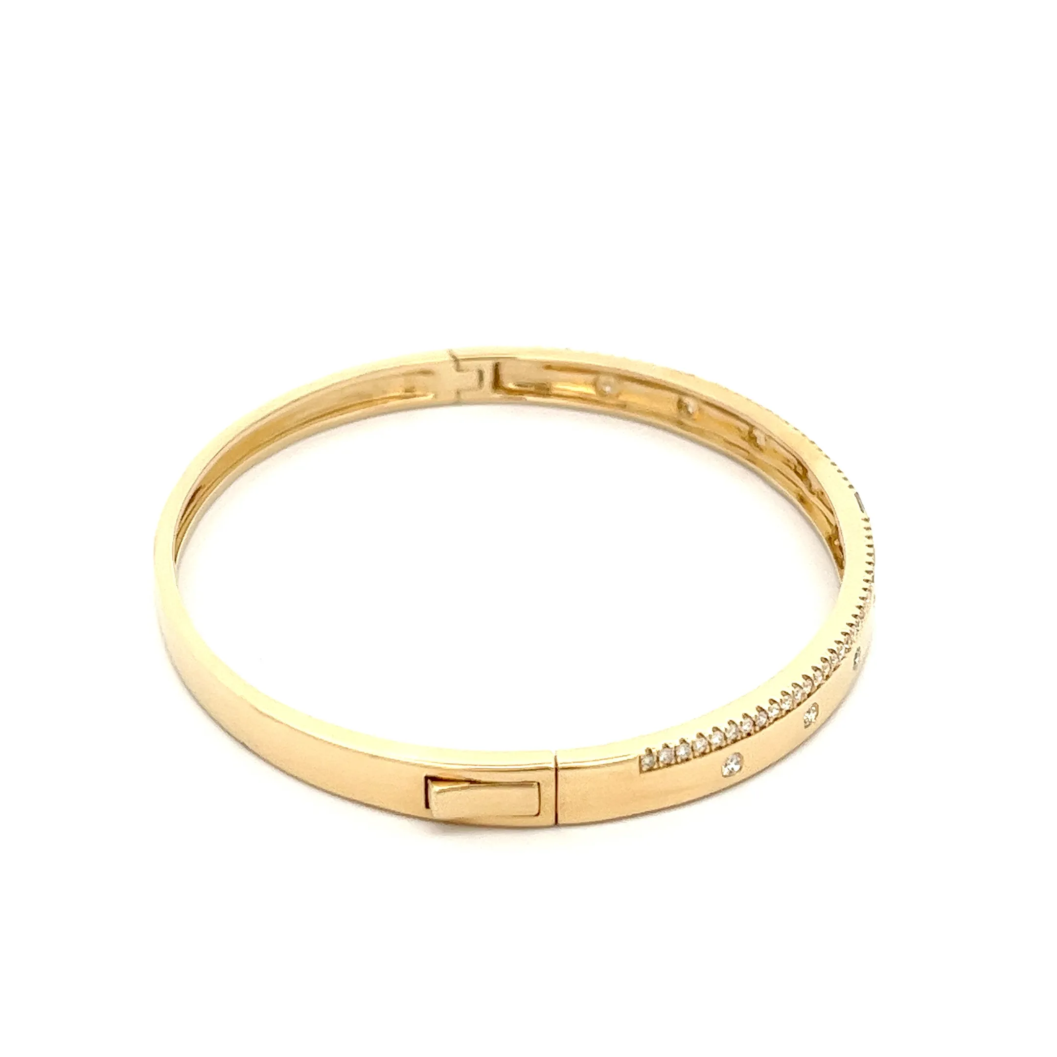 .67ct 14k Yellow Gold Diamond Bangle