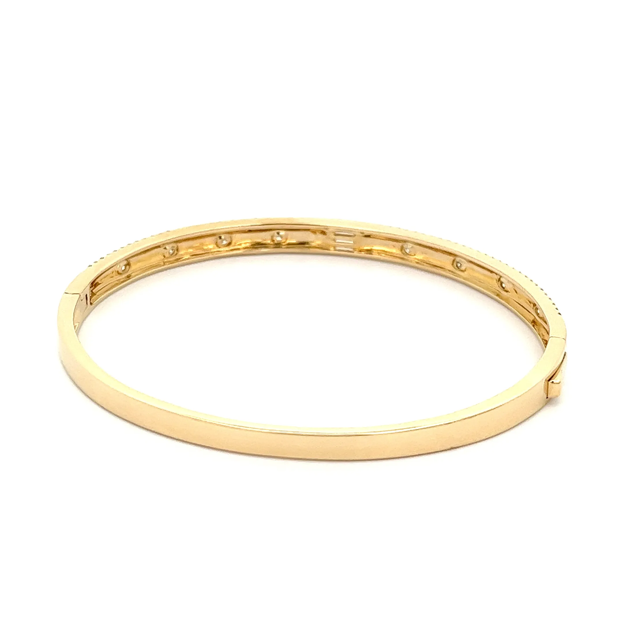 .67ct 14k Yellow Gold Diamond Bangle