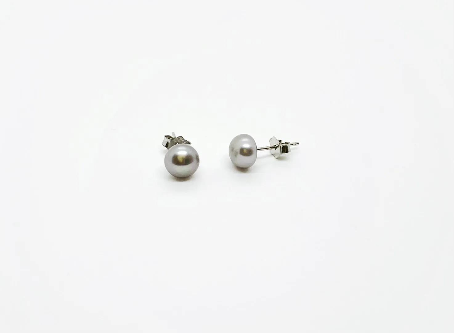 6mm Size Freshwater Pearl Earrings 925 Sterling Silver Stud