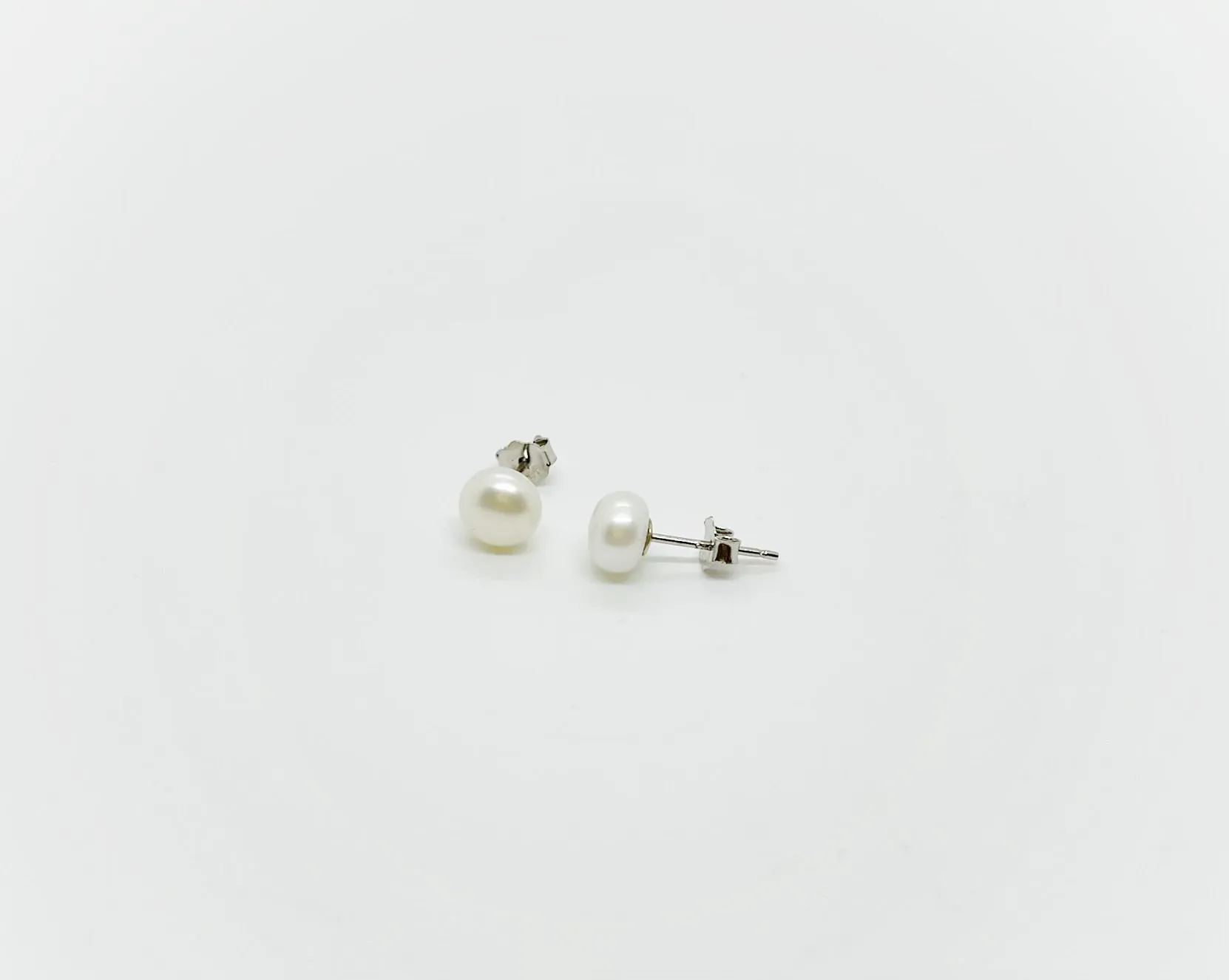 6mm Size Freshwater Pearl Earrings 925 Sterling Silver Stud