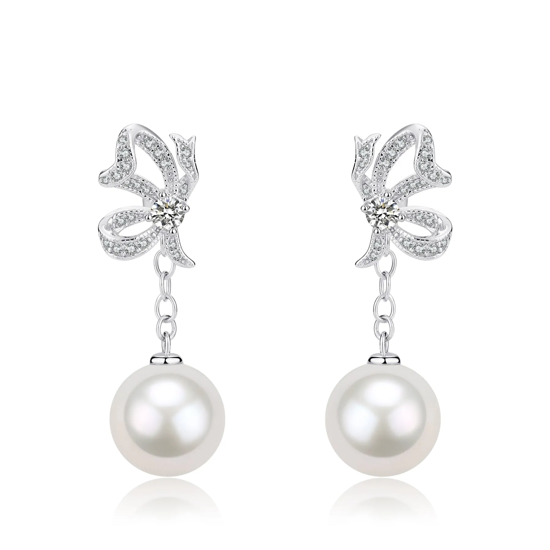 9-10mm Freshwater Pearls & Butterfly Stud Detachable Earrings