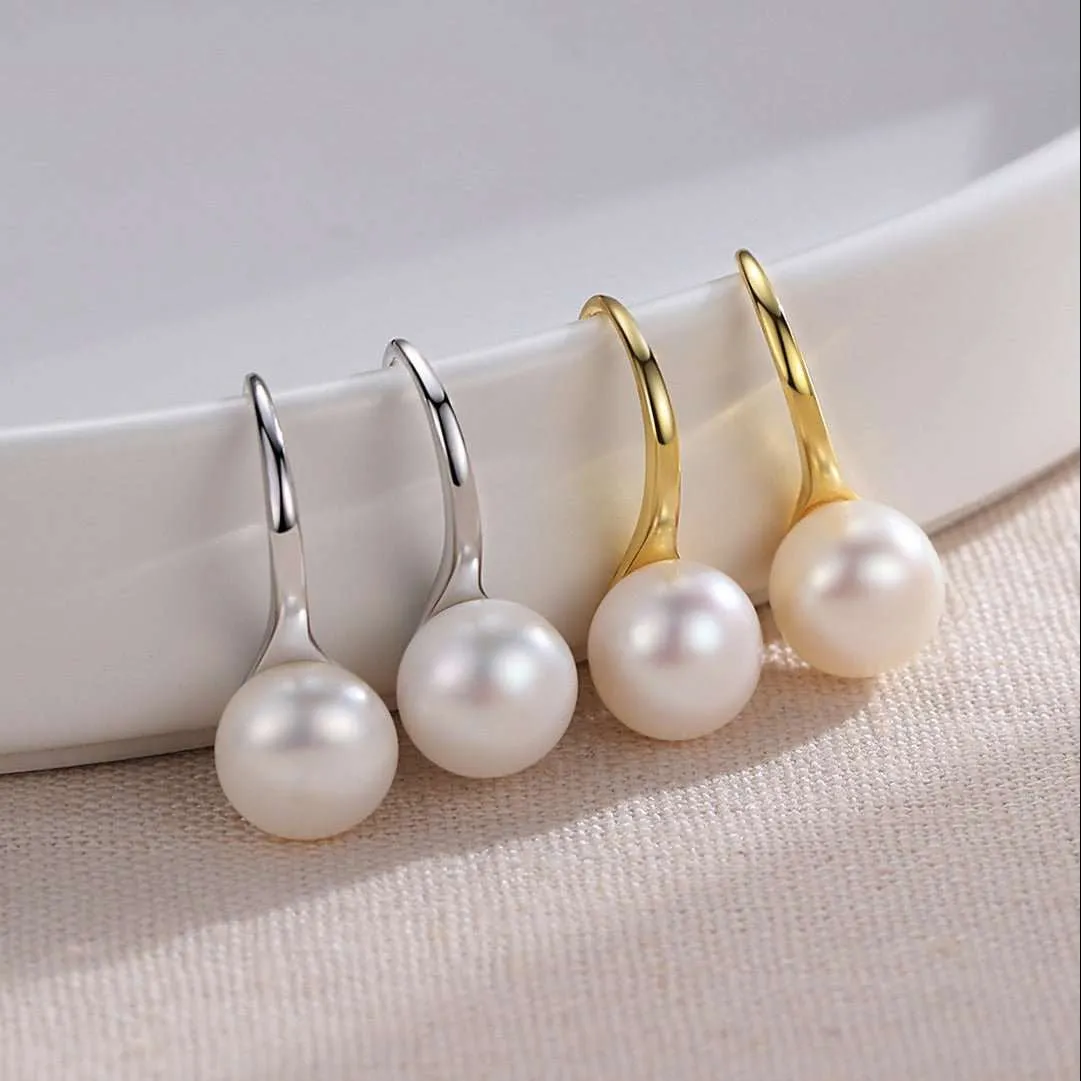 925 Silver Natural Pearl Earrings