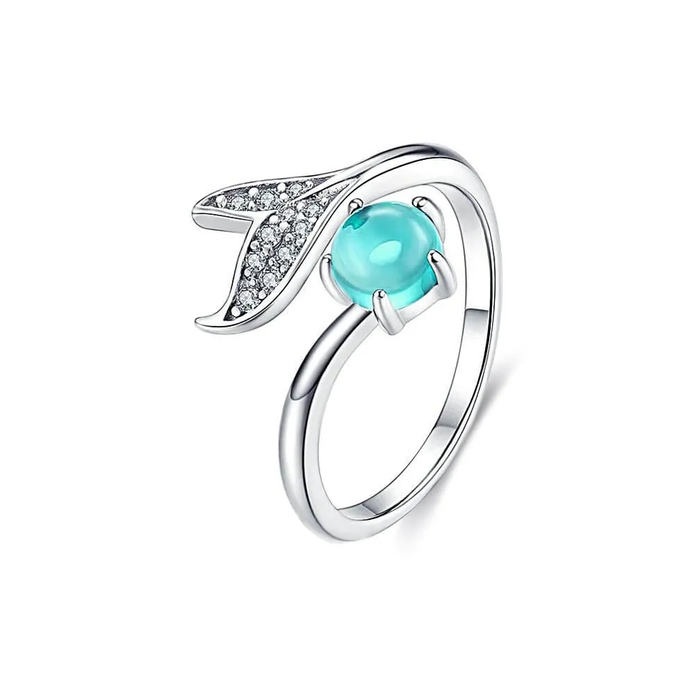 925 Silver Summer Mermaid Tears Ring