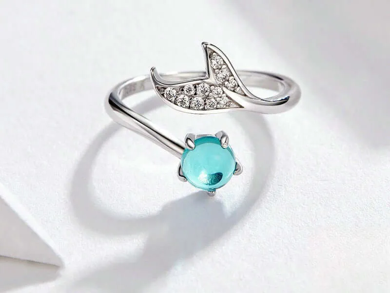 925 Silver Summer Mermaid Tears Ring