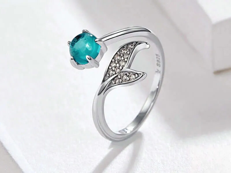 925 Silver Summer Mermaid Tears Ring