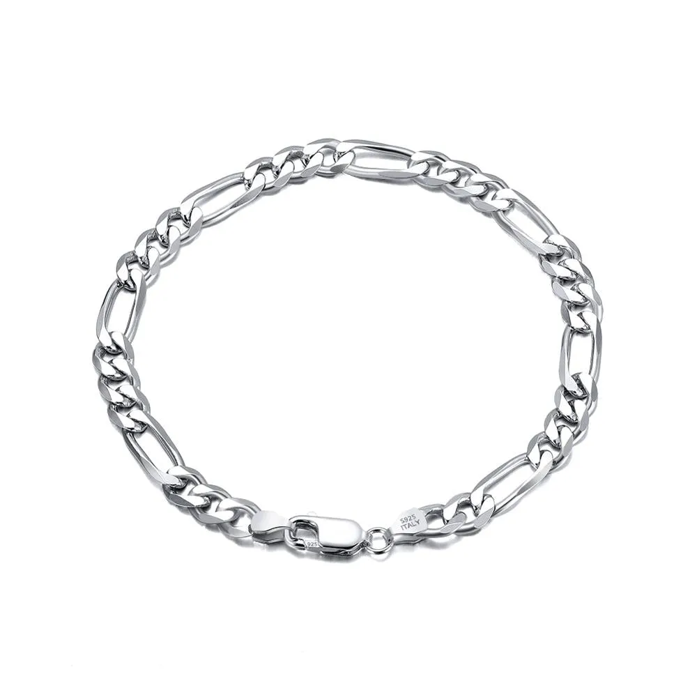 925 Sterling Silver Figaro Bracelet