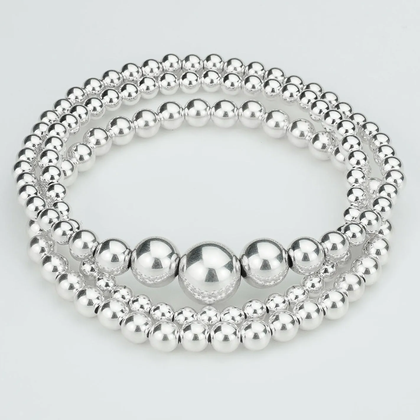 925 Sterling Silver Mixed Bead Bracelet