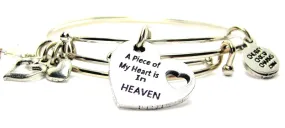 A Piece Of My Heart Is In Heaven Expandable Bangle Bracelet Set