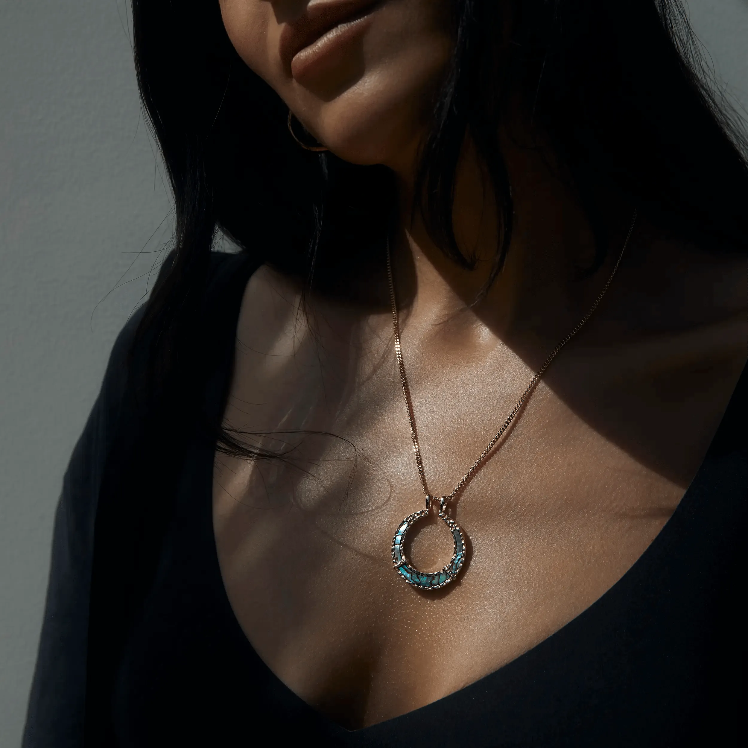 Abalone Goddess Halo Necklace