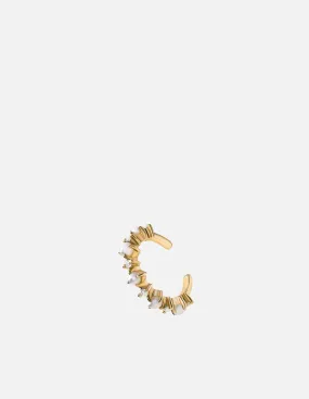 Abra Pearl Ear Cuff, 14k Gold Pavé